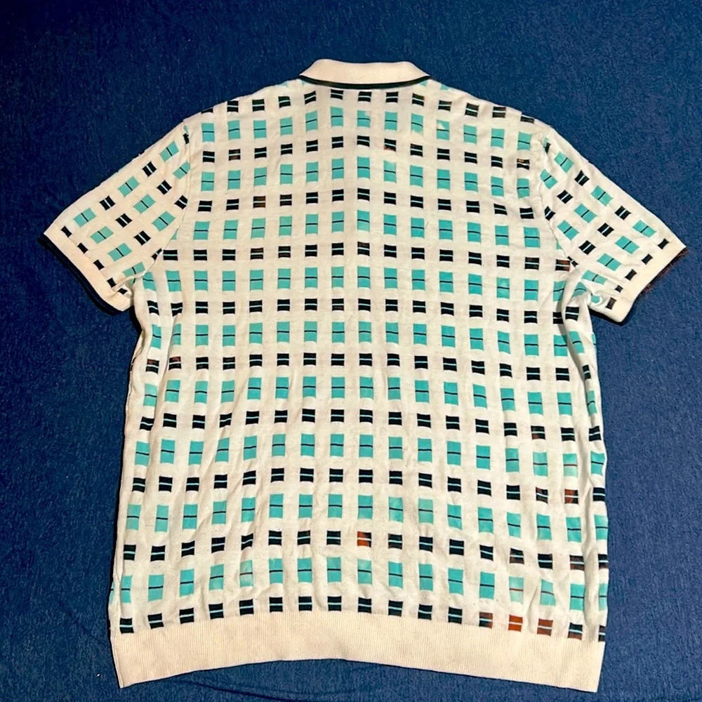 Express Men's Checkered Polo Shirt - Picture 3 of 7